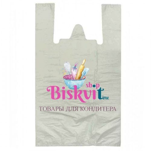 Пакет майка с логотипом "Biskvit"